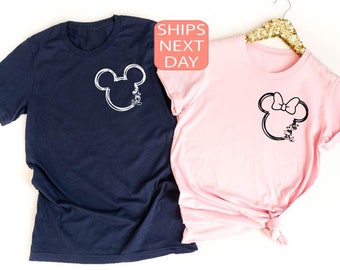 Mickey and Minnie Family Shirts, Mickey and Minnie Pocket Shirt, Mickey Sweatshirt, Minnie Shirt, Family Trip Shirt, Mickey Couple Shirt