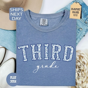 Comfort Colors® Third Grade Teacher Shirt, Toile de Jouy 3rd Grade TShirt, Third Grade Teacher Appreciation Gift, Elementary School T-shirt