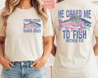 釣りに召されたクリスチャンTシャツ、聖句Tシャツ、釣りギフト