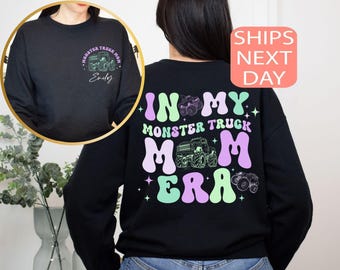 Sudadera personalizada Monster Truck Mama, sudadera con capucha de carreras, sudadera para fiesta de cumpleaños de niño