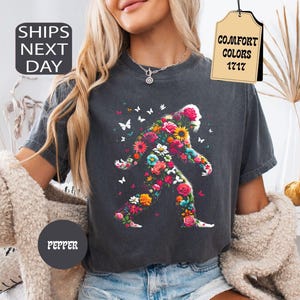 Komfort Farben Floral Big Foot Shirt, Abenteuer Shirt, Natur Liebhaber Geschenk