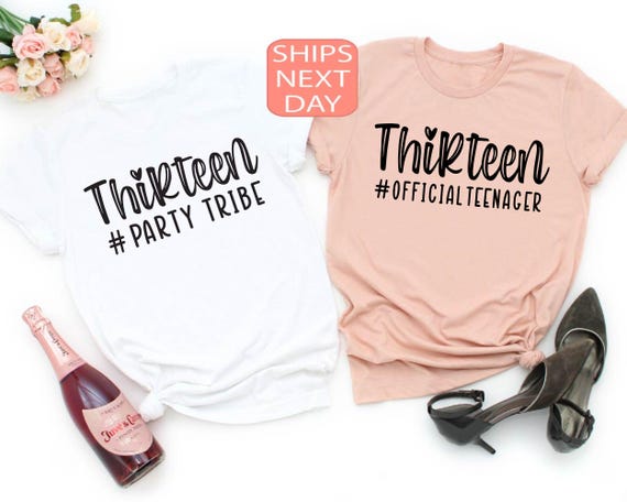 Thirteen Official Teenager Shirt, 13th Birthday Gift, Birthday Party Tee