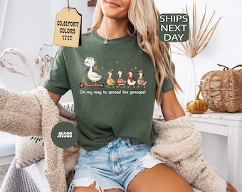 Comfort Colors® Christian Goose-skjorta, På väg att sprida gåsbäret, retro höst-T-shirt