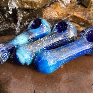 Glass Pipes, custom-made hand-blown glass pipe, custom hand-made Milky Way Galaxy glass pipe