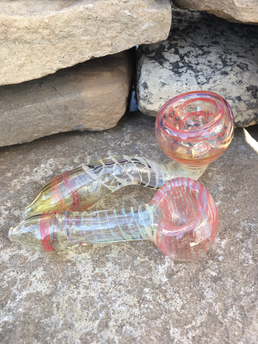 Glass Pipes, Custommade Handblown Glass Pipe, Color Changing Glass