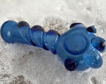 Glass Pipes, custom-made hand-blown Iridescent claw glass pipe, custom hand-made Slimer claw glass pipe