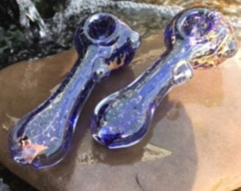 Glass Pipe, custom-made hand-blown Iridescent glass pipe, custom hand-made Twilight glass pipes