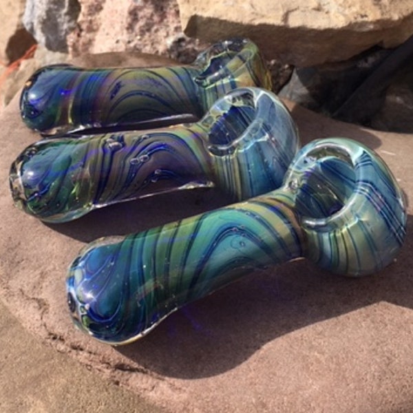 Glazen pijpen, op maat gemaakte handgeblazen iriserende glazen pijp, op maat gemaakte handgemaakte Small Space Odyssey glazen pijp