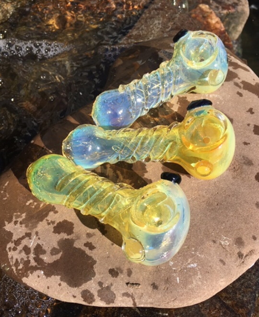 Glass Pipes, Custommade Handblown Glass Pipe, Color Changing Glass