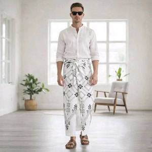 Bomullsbatiksarong, traditionell javanesisk kjol, justerbar passform