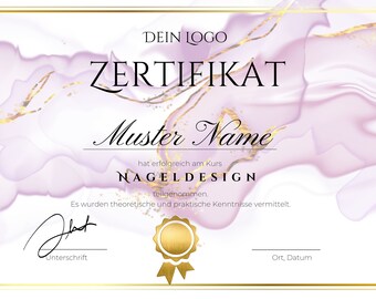 Nail designer certificate for download
