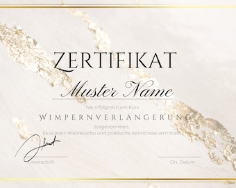 Eyelash extensions certificate for download
