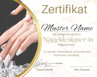 Nail designer certificate for download
