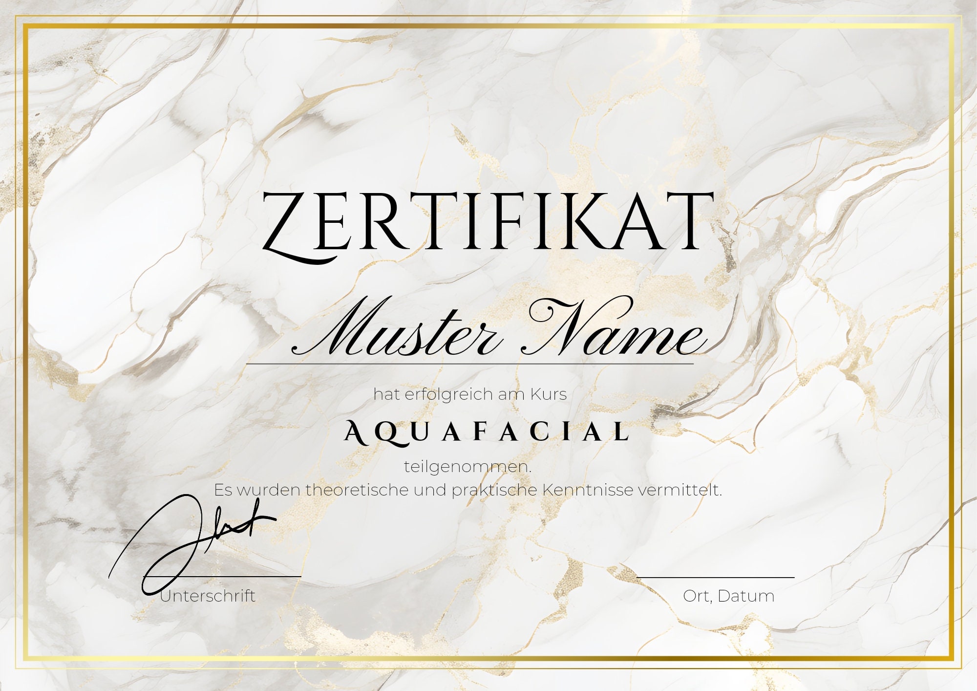 Aquafacial certificate for download