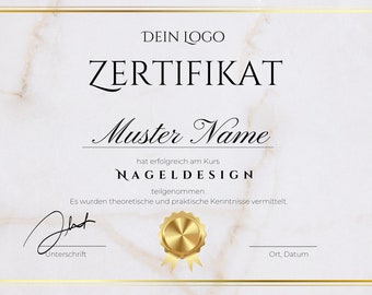 Nail designer certificate for download