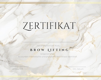 Brow lifting certificate for download