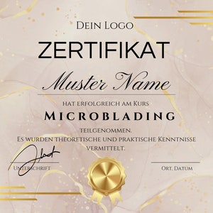 Microblading certificate for download