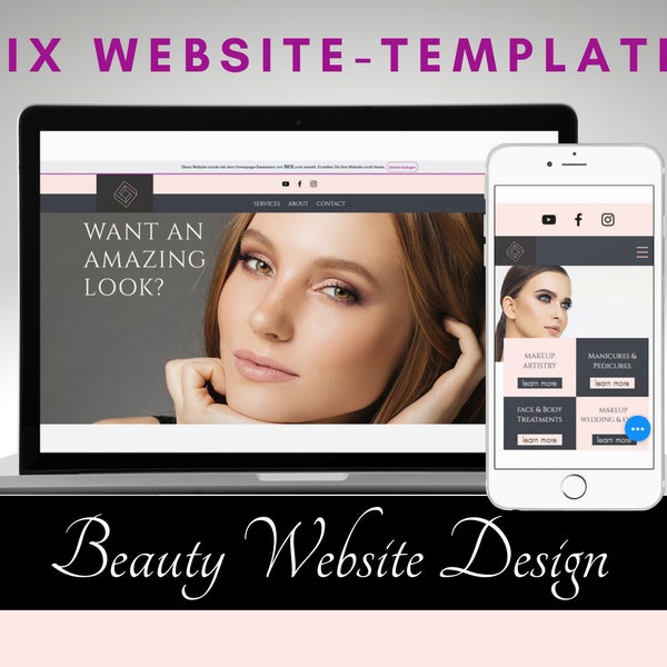 Beauty WIX WEBSITE DESIGN, Editable Website Template