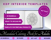 MANDALA for Adults • KDP InteriorTemplate 8,5''x 8,5'' • Coloring Book for Adults  • no bleed • commercial use