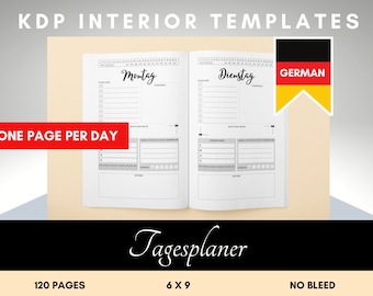 DAILY PLANNER • PDF Printable • 120 pages • 6x9 inches (no bleed) • Interior Template Ready to Upload PDF • commercial use