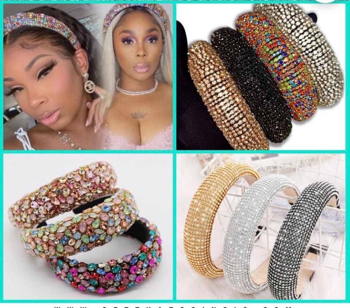Bling Headband Rhinestone Headband Bedazzled Headband Etsy