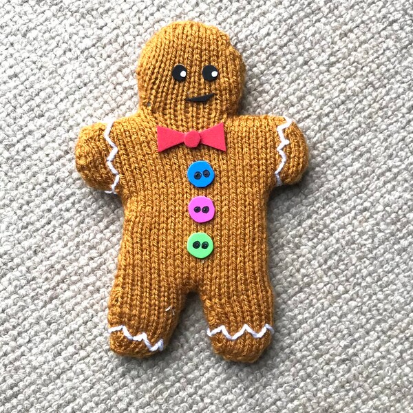 Das LEBKUCHENMANN Strickmuster. Entzückend. PDF-Download. 18 cm hoch.