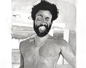 Childish Gambino in watercolor