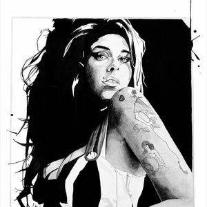 Amy Winehouse in watercolor