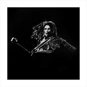 Bob Marley in charcoal