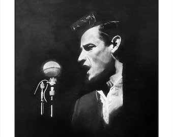Johnny Cash 01 Limited, Signed Print of Original Charcoal Drawing of ...