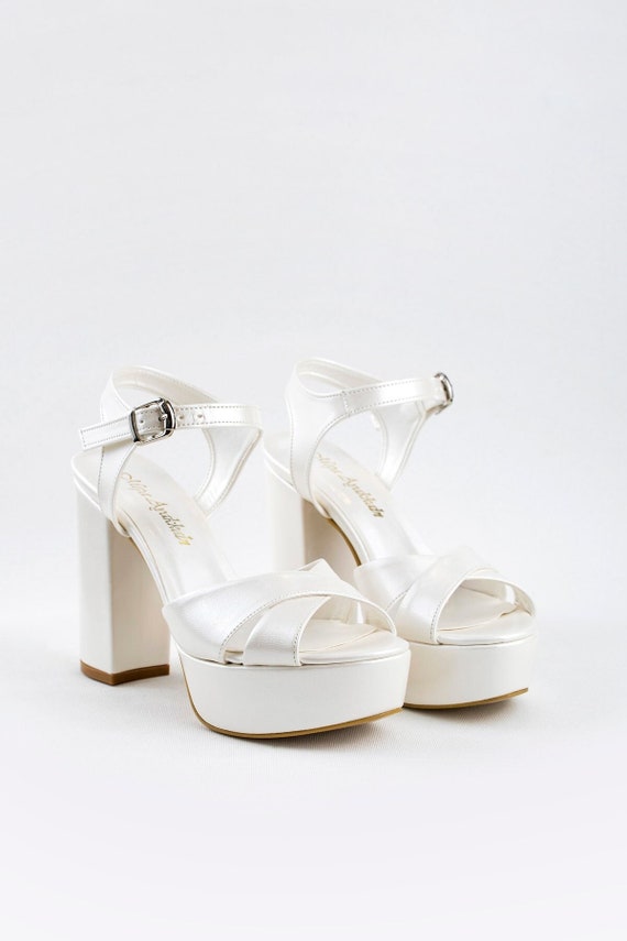 BETSI Heels Off White Satin | Designer Off White Wedding Heels – Dolce Vita
