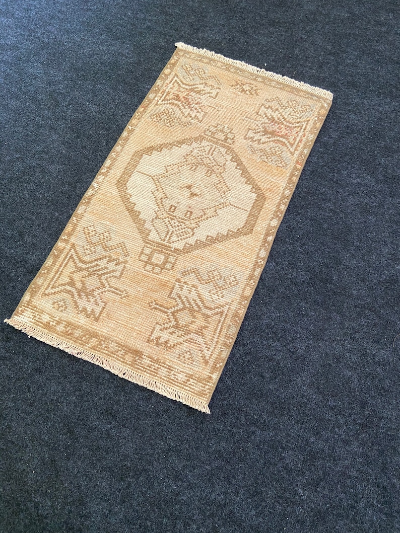 small carpet oushak carpet Turkish small rug vintage small rug Brown gift Small door mat Rug Oushak small Rug small bohemian rug