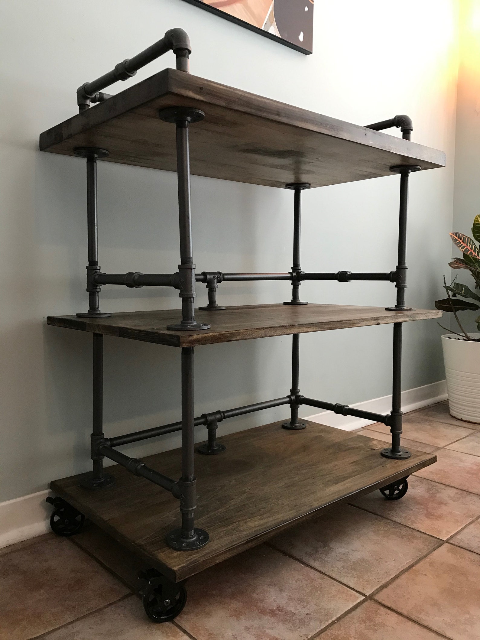 Industrial Bar Cart Industrial Beverage Cart Multi Tier Etsy