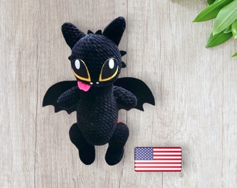 Patron de dragon au crochet, PDF anglais, amigurumi dragon au crochet