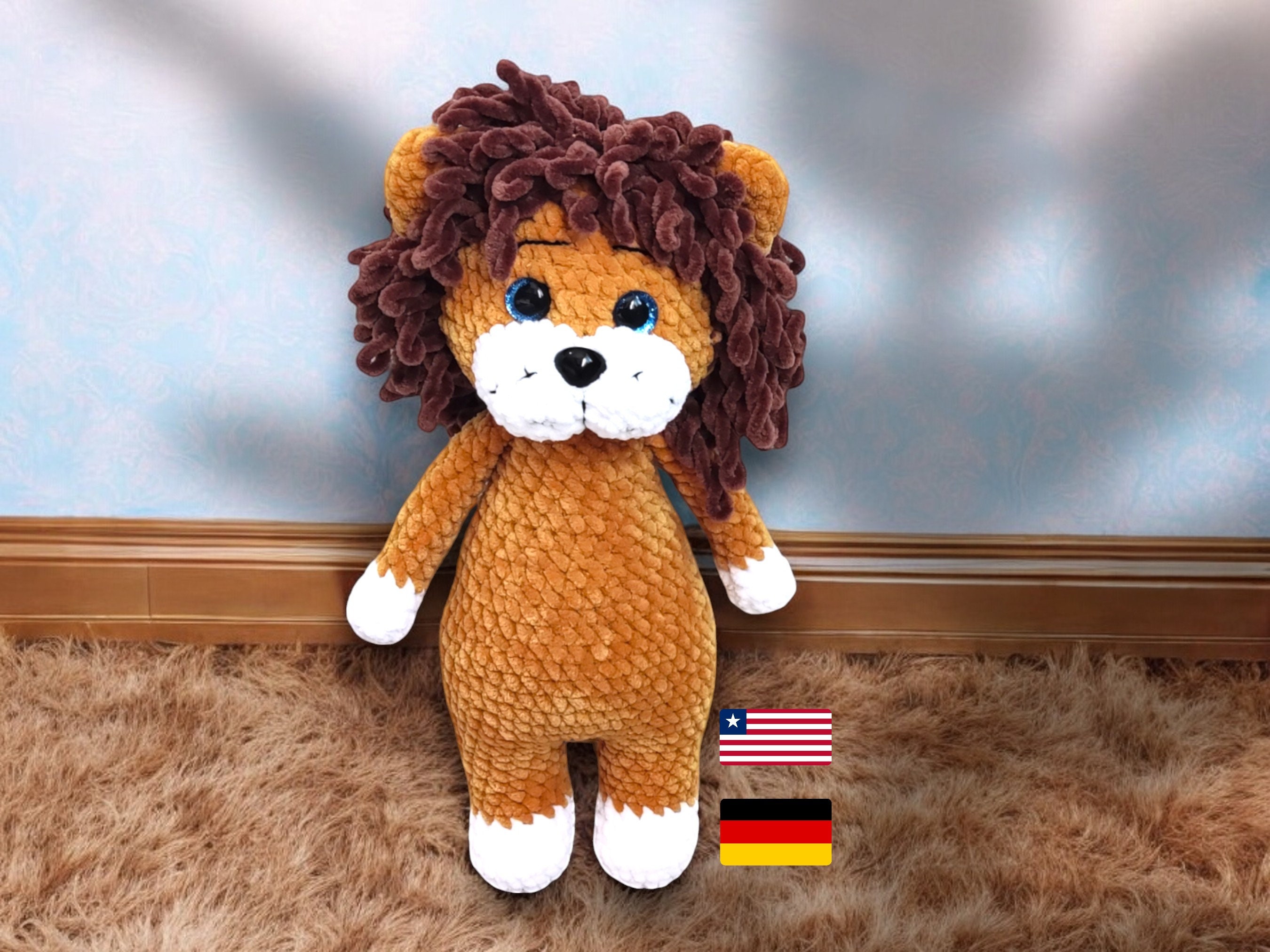 39 Lion Crochet Patterns to Stitch for Nurseries, Gifts, and Safari-Inspired Decor 3 Crochet Lion Pattern: Chenille Animal Toy (English