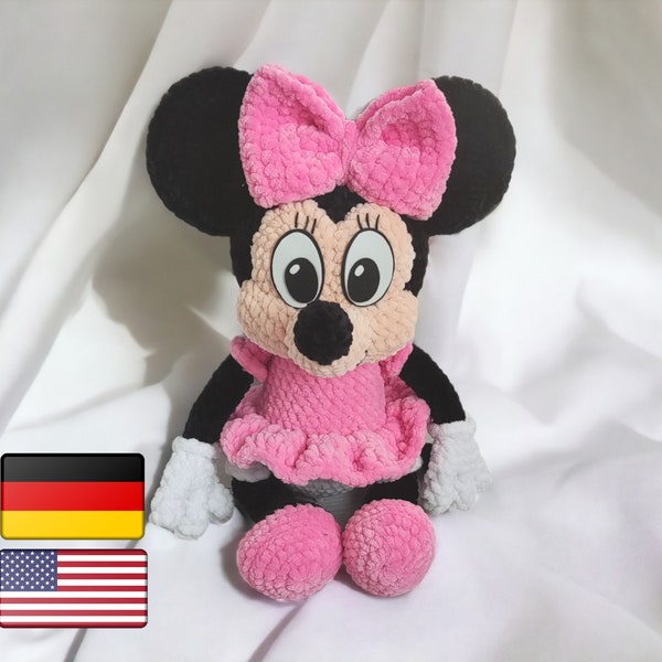 modèle de peluche au crochet, modèle de souris au crochet, PDF anglais et allemand