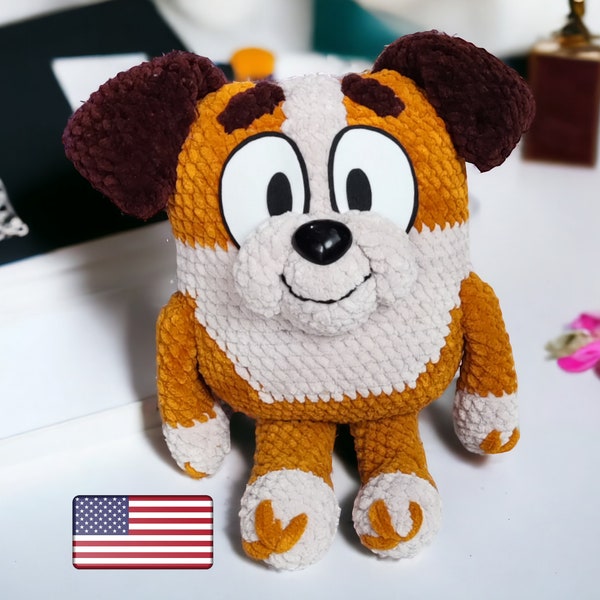 British Bulldog crochet  pattern, English PDF