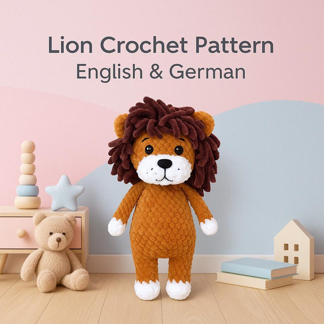 Lion Crochet Pattern – Plush Toy PDF Tutorial for Beginners | Cute ...