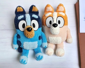 blauer und roter Heeler, Set 2 in 1, australischer Rinderhund, Haustier Stofftier, Haustierplüsch, Heeler Hund, Kuscheltier nach Maß