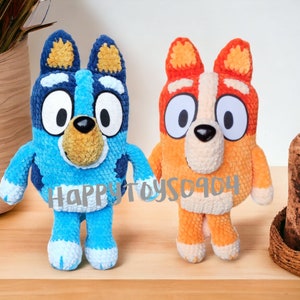 Australian Cattle Dog Blue and Rot, crochet pattern in English und German, 12.5 inc,