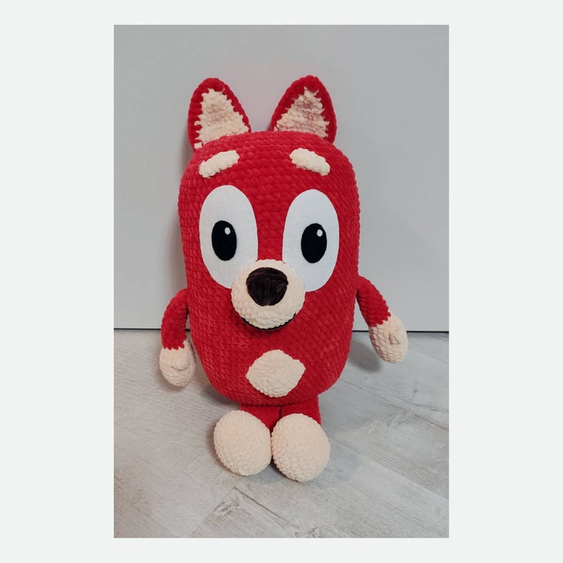 Bluey Stuffed Animal Blue Heeler Toy Dog Plush Crochet Cartoon Etsy