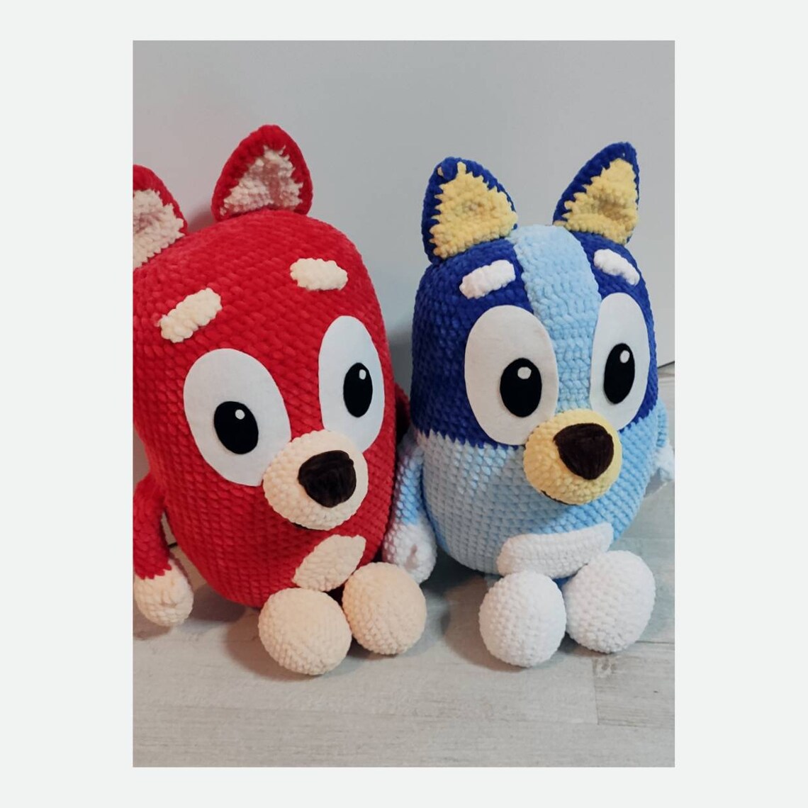 Bluey Stuffed Animal Blue Heeler Dog Plush Crochet Cartoon Etsy