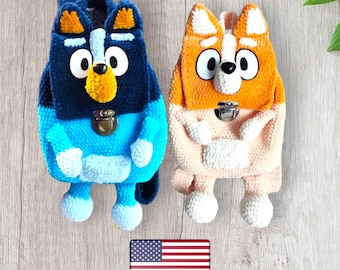 Dog Backpack Crochet Pattern – Plush Puppy Bag Tutorial – Amigurumi Backpack PDF – Easy Crochet Project