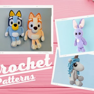 Blue Heeller, crochet patterns, crochet dog, Amigurumi pattern, tutorial PDF in English