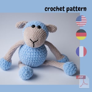 Crochet Lamb Pattern – Amigurumi Sheep, Stuffed Animal Pattern, Cute Plush Tutorial, Low Sew, Beginner-Friendly, Easy Crochet Pattern
