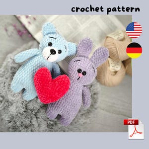 Bear and Bunny Crochet Pattern: Amigurumi Plush Set (PDF Pattern)