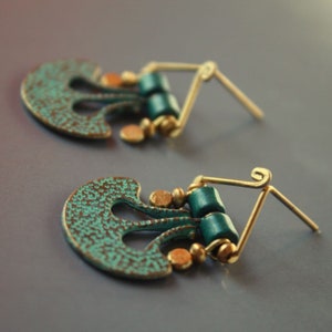 Persian tribal earrings for women Handmade turquoise boho earrings Turkish jewelry Gift for her