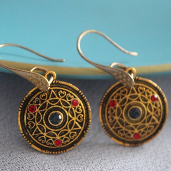 Tibetan ethnic earrings for women Turkish tribal drop earrings Persian vintage brass jewelry