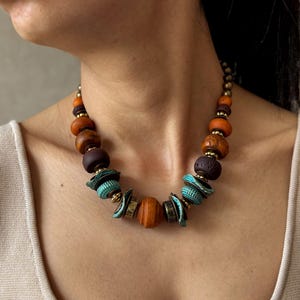 Tibetan tribal necklace for women Statement chunky necklace Ethnic boho jewelry