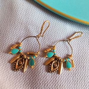 Turkish earrings for women Persian ethnic tribal earrings Handmade beaded jewelry